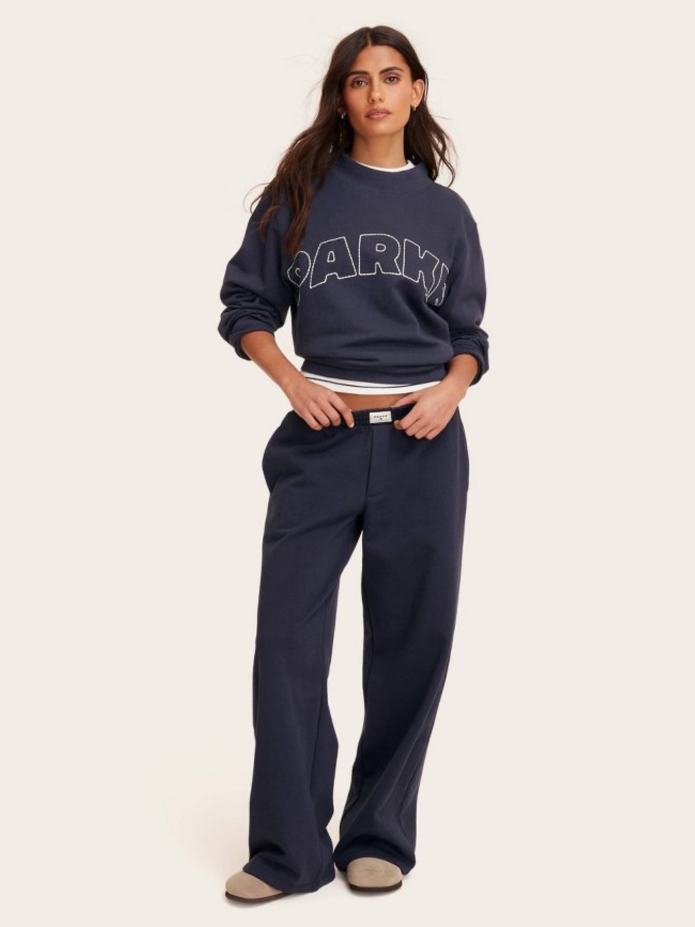 Parke x Target High Rise Boxer Sweatpants Navy S NWT